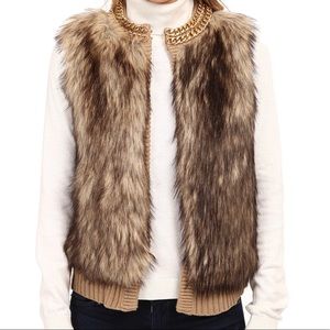 Faux fur michael kors vest size L